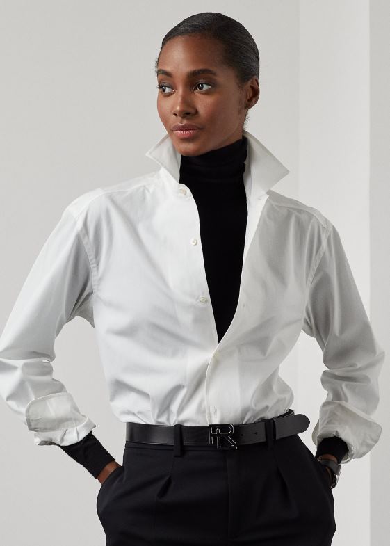 alb femei Ralph Lauren cămașă capri din bumbac 046883436