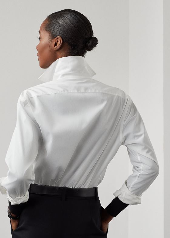 alb femei Ralph Lauren cămașă capri din bumbac 046883436