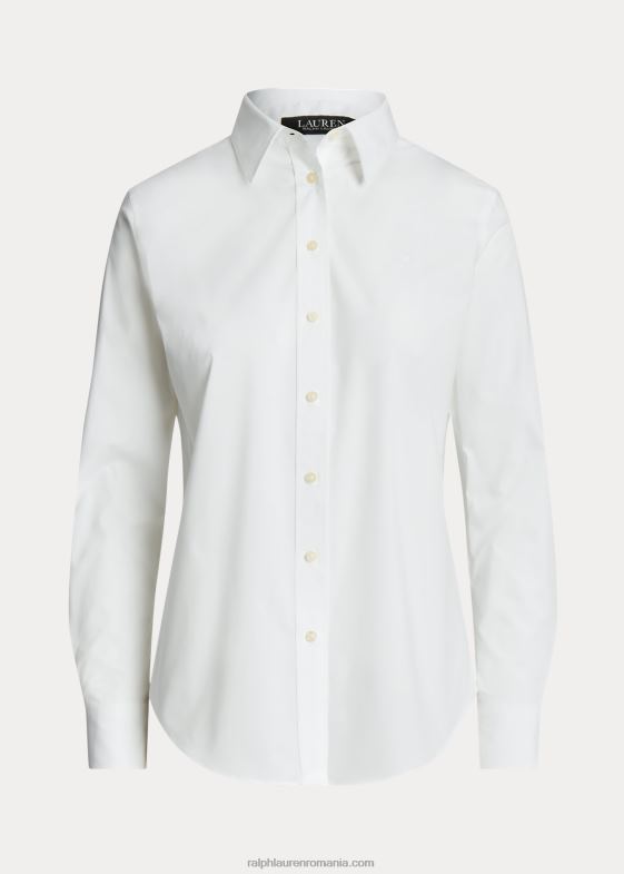 alb femei Ralph Lauren cămașă din bumbac ușor de întreținut 046884482