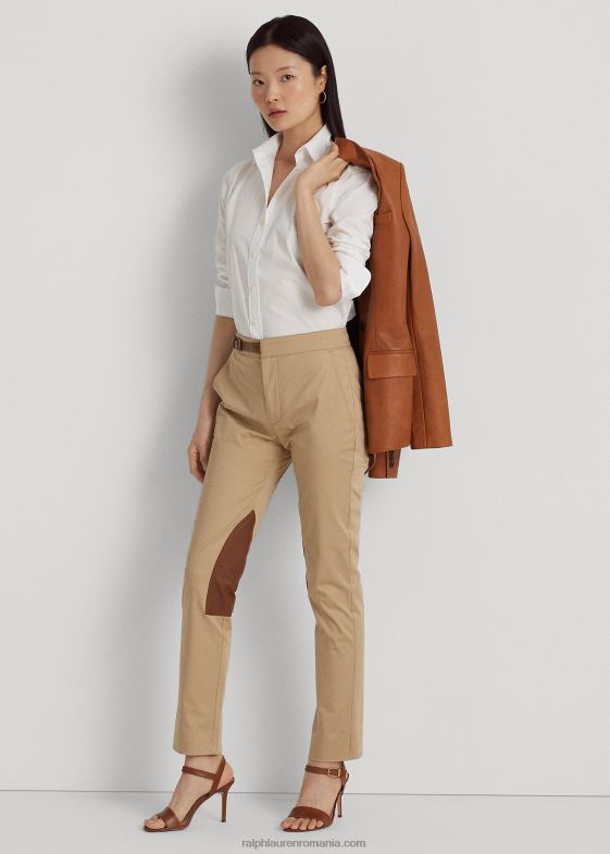 alb femei Ralph Lauren cămașă din bumbac ușor de întreținut 046884482