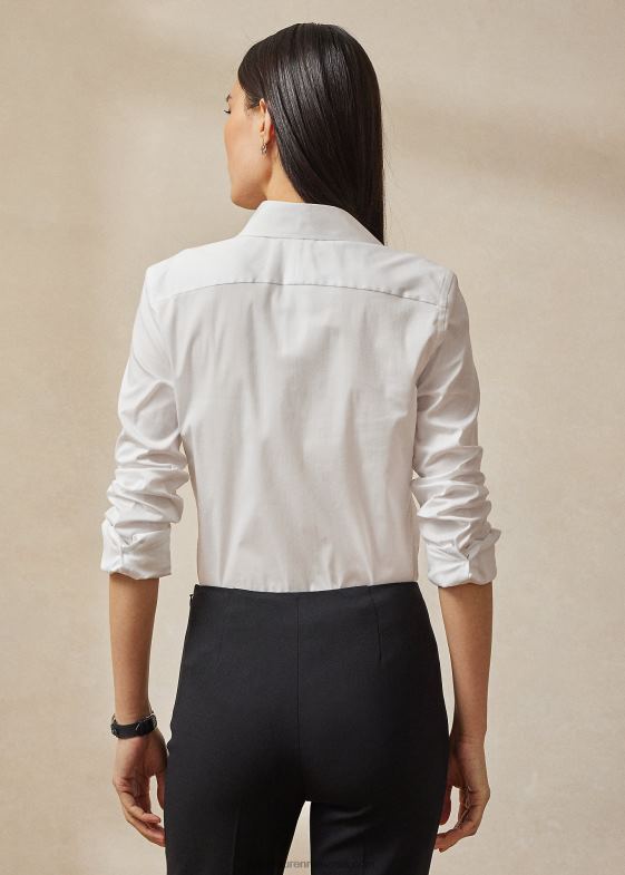 alb femei Ralph Lauren cămașă din poplin stretch charmain 046883444