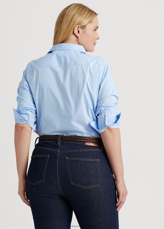 albastru femei Ralph Lauren cămașă din bumbac elastic fără călcat 046884724