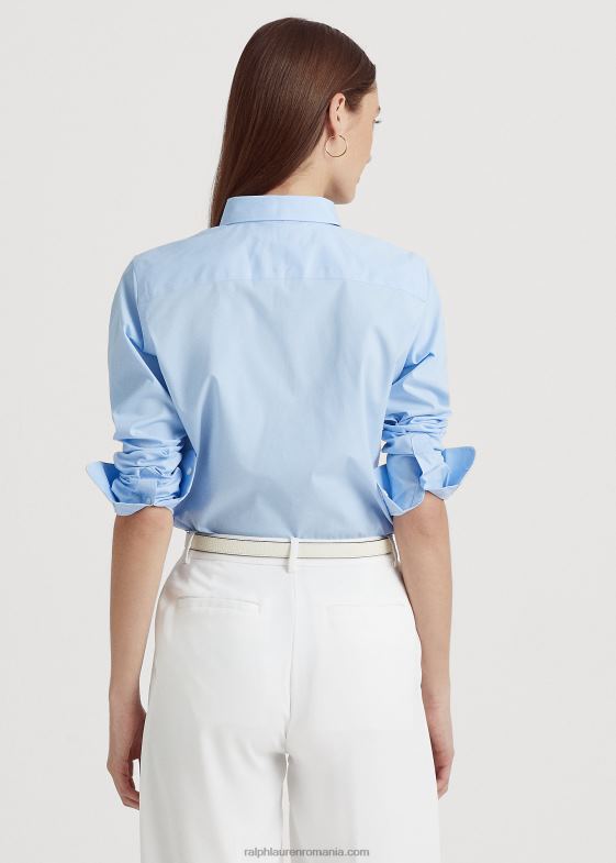albastru femei Ralph Lauren cămașă din bumbac elastic ușor de întreținut 046884233