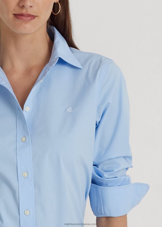 albastru femei Ralph Lauren cămașă din bumbac elastic ușor de întreținut 046884233