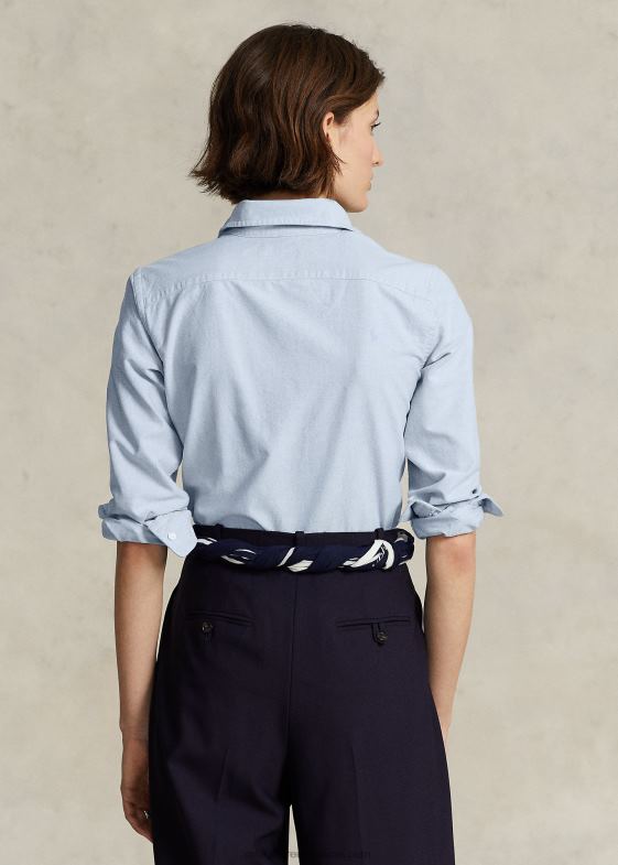 albastru femei Ralph Lauren cămașă oxford cu potrivire clasică 046883146