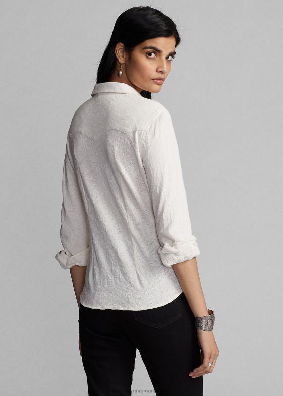 crema tonale femei Ralph Lauren cămașă vestică din tricot jacquard 046883613