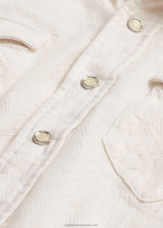 crema tonale femei Ralph Lauren cămașă vestică din tricot jacquard 046883613