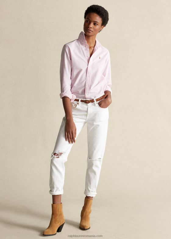 deco roz femei Ralph Lauren cămașă oxford cu potrivire clasică 046883350