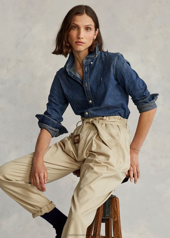 femei Ralph Lauren cămașă denim personalizată 046884754