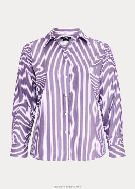femei Ralph Lauren cămașă din bumbac cu dungi ușor de întreținut 046884740