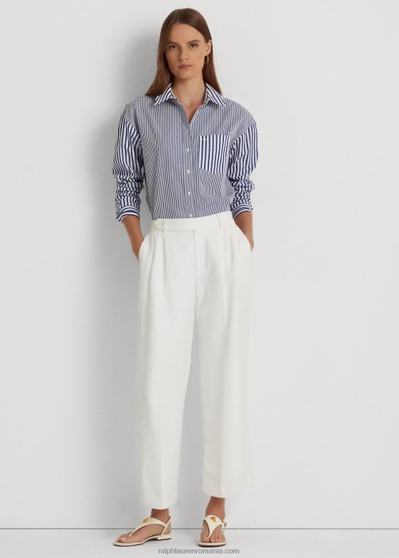 femei Ralph Lauren cămașă din bumbac în dungi 046889569