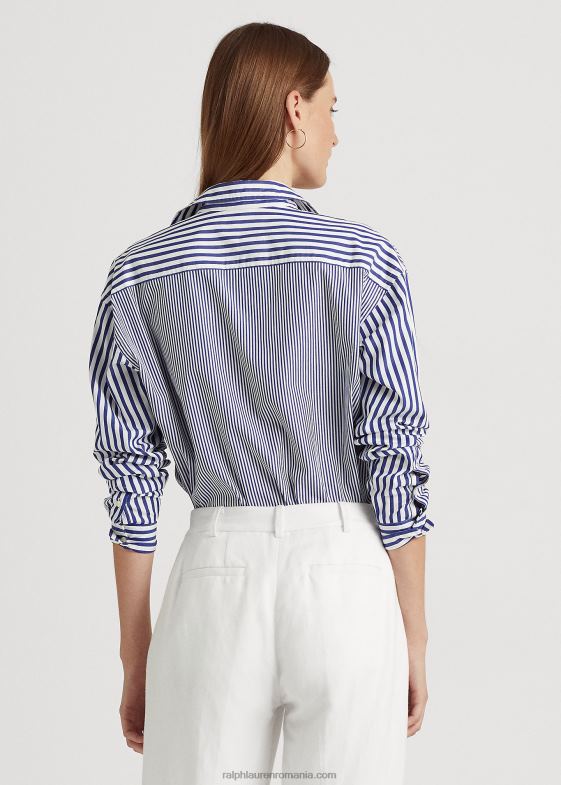 femei Ralph Lauren cămașă din bumbac în dungi 046889569