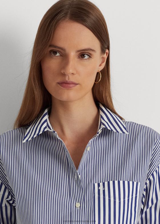 femei Ralph Lauren cămașă din bumbac în dungi 046889569