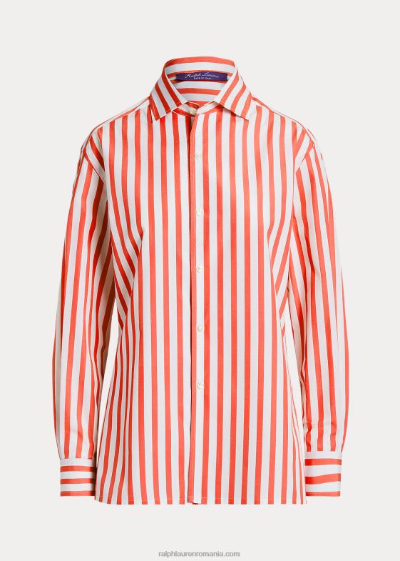 mac portocaliu/alb femei Ralph Lauren cămașă din bumbac în dungi 046889338
