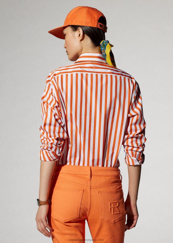 mac portocaliu/alb femei Ralph Lauren cămașă din bumbac în dungi 046889338