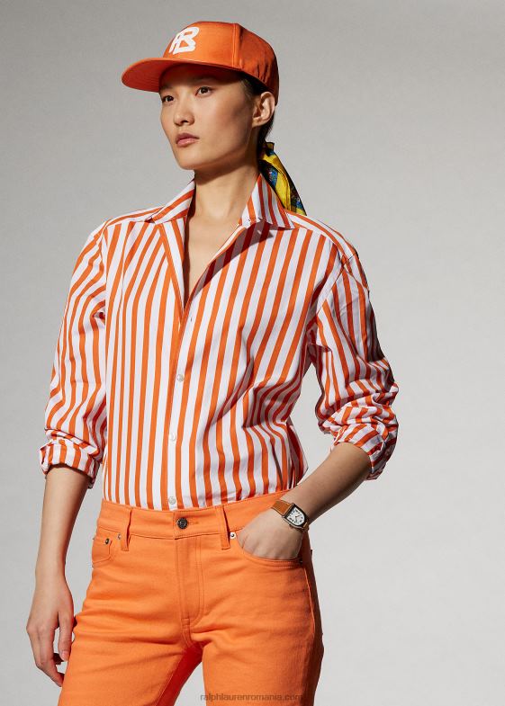 mac portocaliu/alb femei Ralph Lauren cămașă din bumbac în dungi 046889338