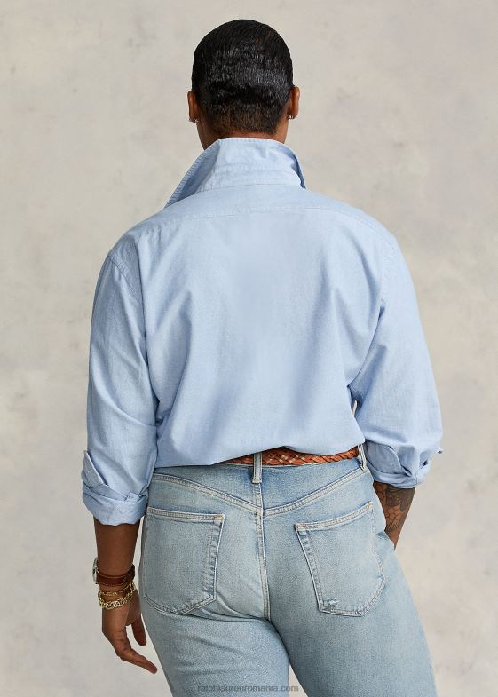 zambila albastra femei Ralph Lauren cămașă oxford cu potrivire clasică 046883348