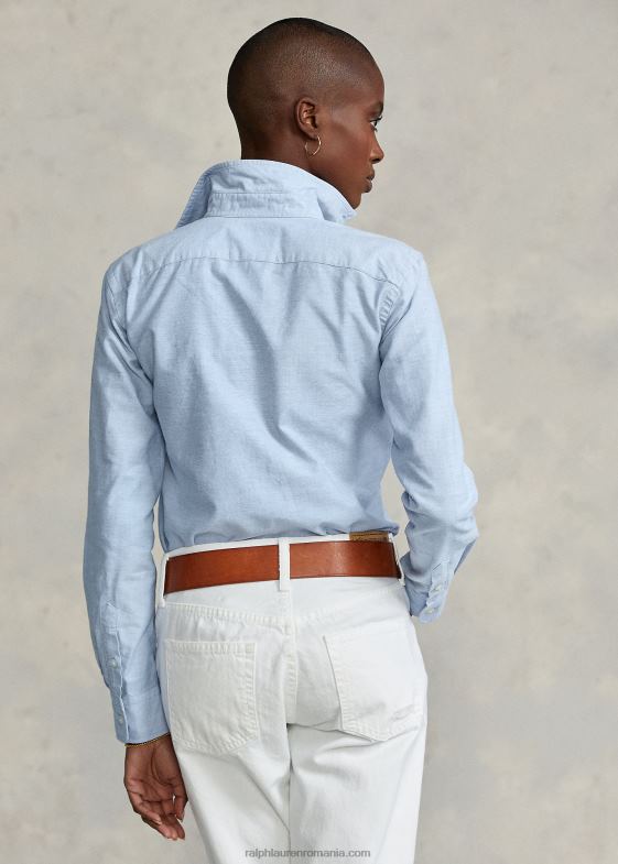 zambila albastra femei Ralph Lauren cămașă oxford cu potrivire clasică 046883348