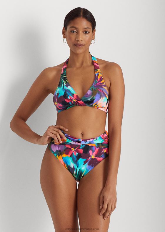 multi femei Ralph Lauren Partea de sus pentru bikini cu capos cu răsucire florală 046889433