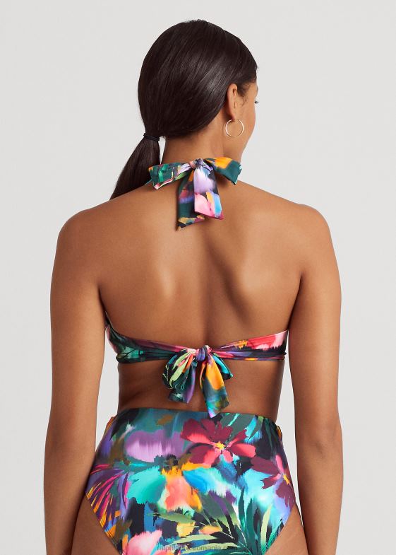 multi femei Ralph Lauren Partea de sus pentru bikini cu capos cu răsucire florală 046889433