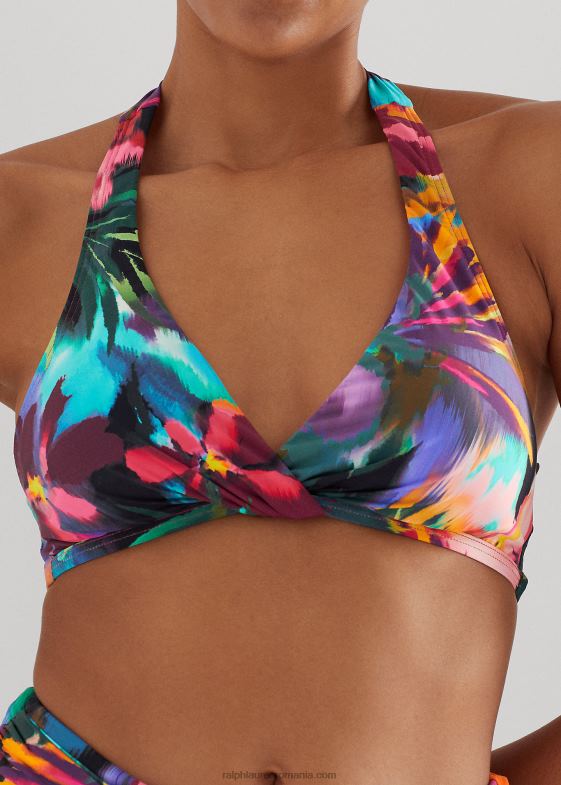 multi femei Ralph Lauren Partea de sus pentru bikini cu capos cu răsucire florală 046889433