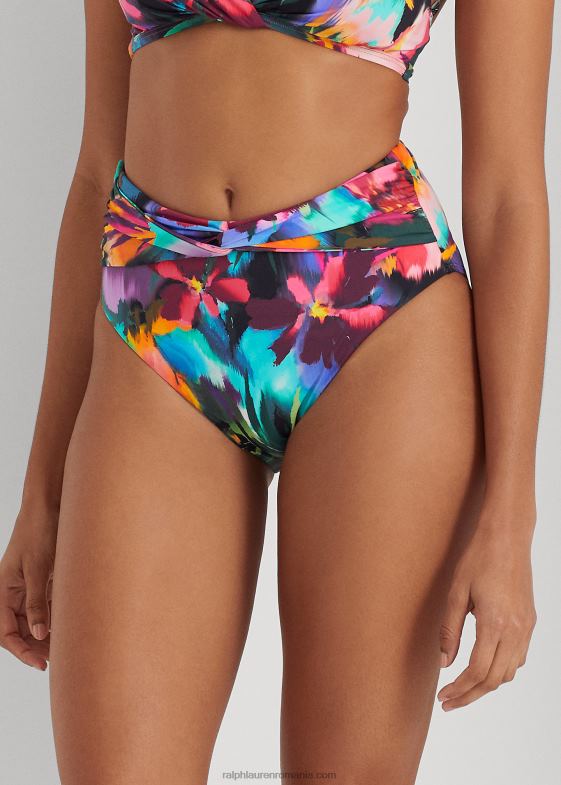 multi femei Ralph Lauren fund de bikini floral cu talie înaltă 046889437