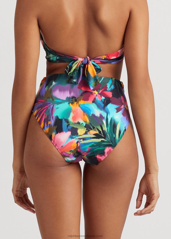 multi femei Ralph Lauren fund de bikini floral cu talie înaltă 046889437