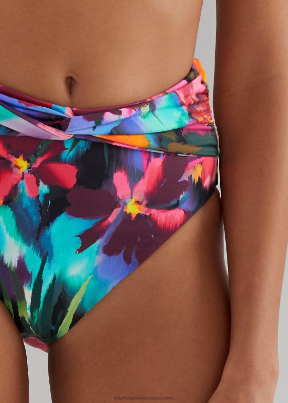 multi femei Ralph Lauren fund de bikini floral cu talie înaltă 046889437