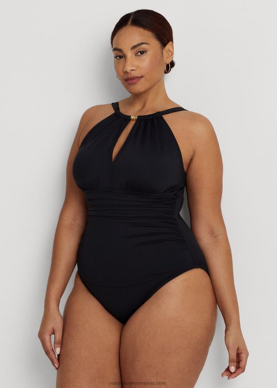 negru femei Ralph Lauren dintr-o singură bucată cu gât înalt 046884584