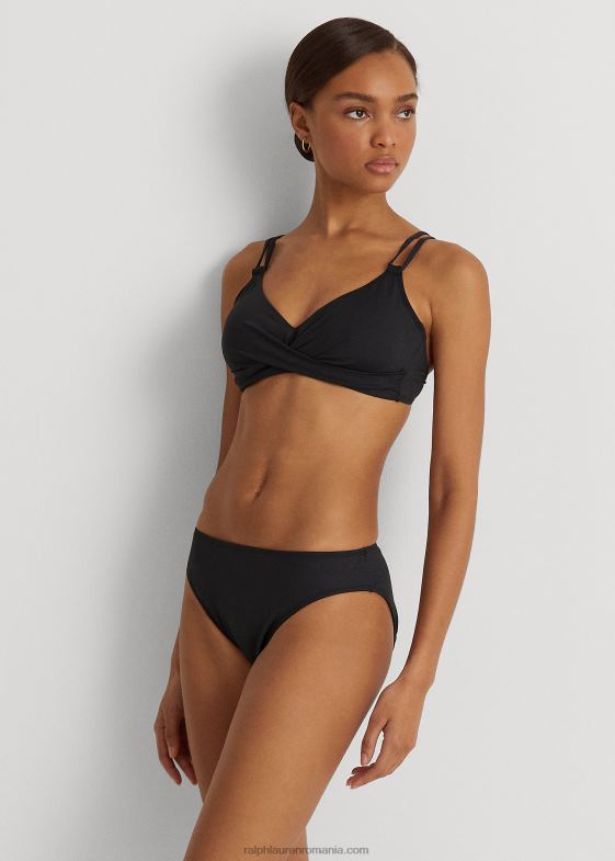 negru femei Ralph Lauren fund de bikini hipster solid 046884204