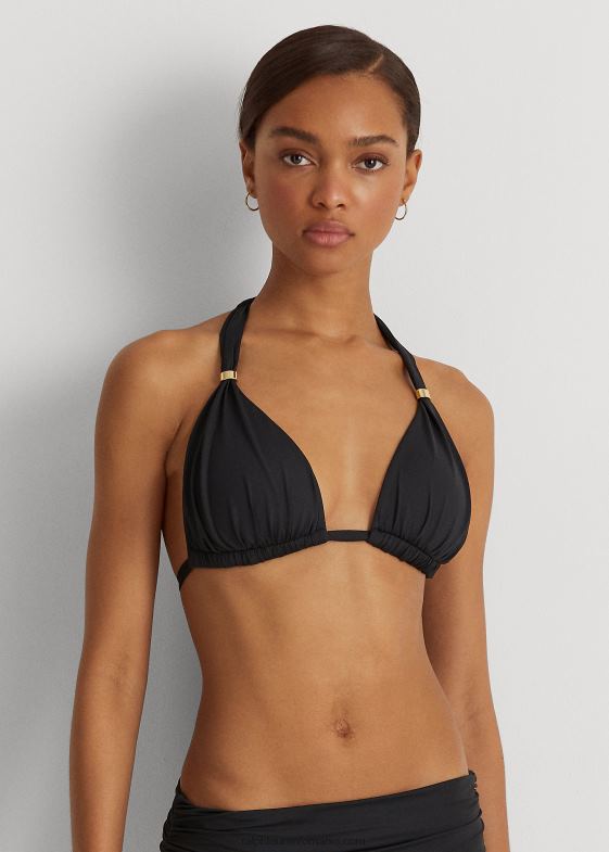 negru femei Ralph Lauren top de bikini cu halter 046884211