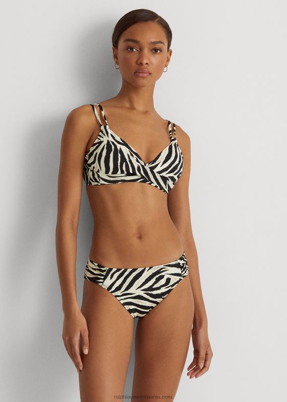 zebră femei Ralph Lauren Top de bikini cu bretele duble cu imprimeu zebră 046889592