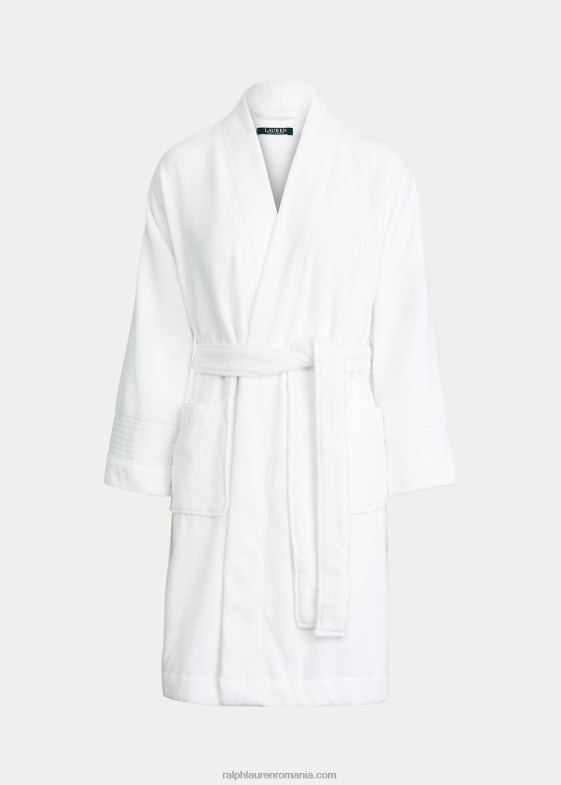 alb femei Ralph Lauren halat personalizat din stofă din bumbac 046884225