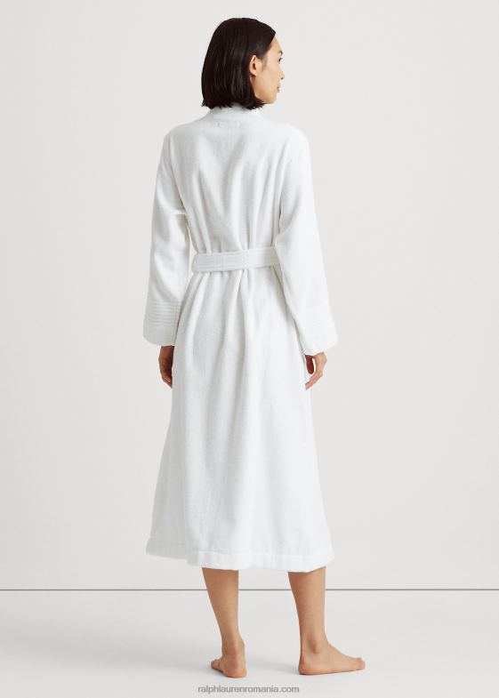 alb femei Ralph Lauren halat personalizat din stofă din bumbac 046884225