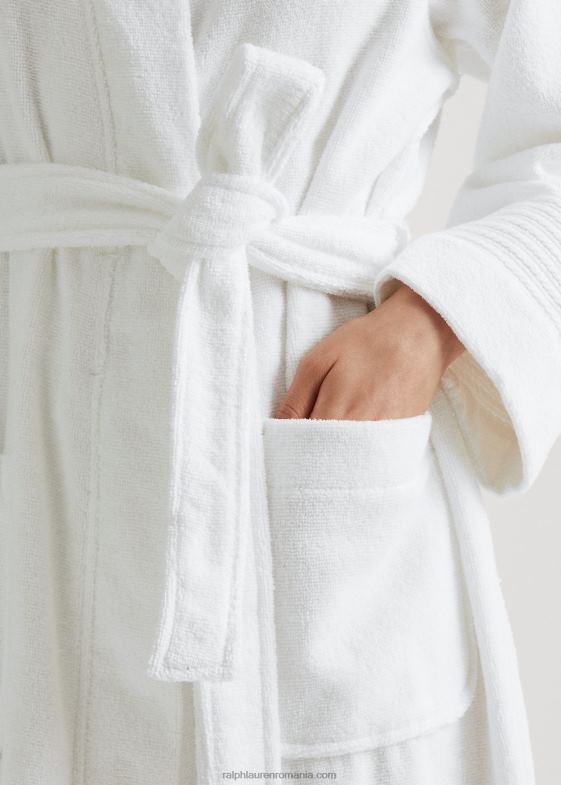 alb femei Ralph Lauren halat personalizat din stofă din bumbac 046884225