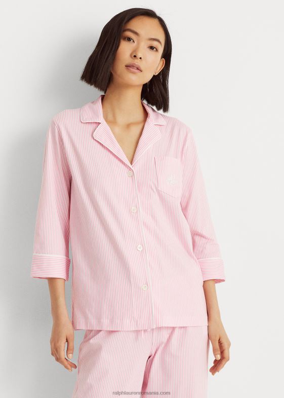 dungă albă roz femei Ralph Lauren set de dormit capri din bumbac 046884250