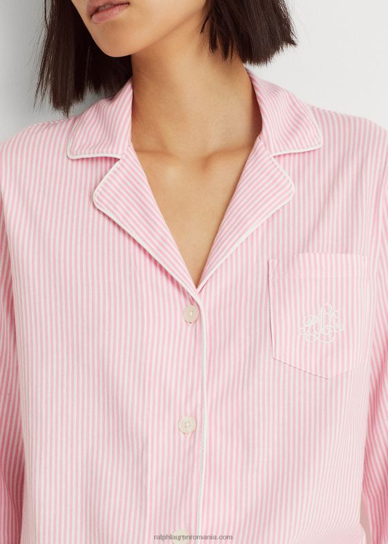 dungă albă roz femei Ralph Lauren set de dormit capri din bumbac 046884250