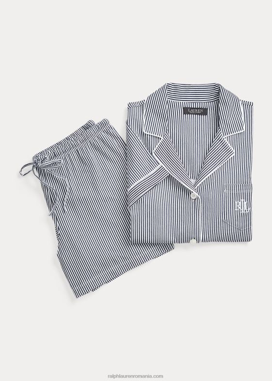 dungă bleumarin/albă femei Ralph Lauren set de pijamale boxer cu dungi 046884218