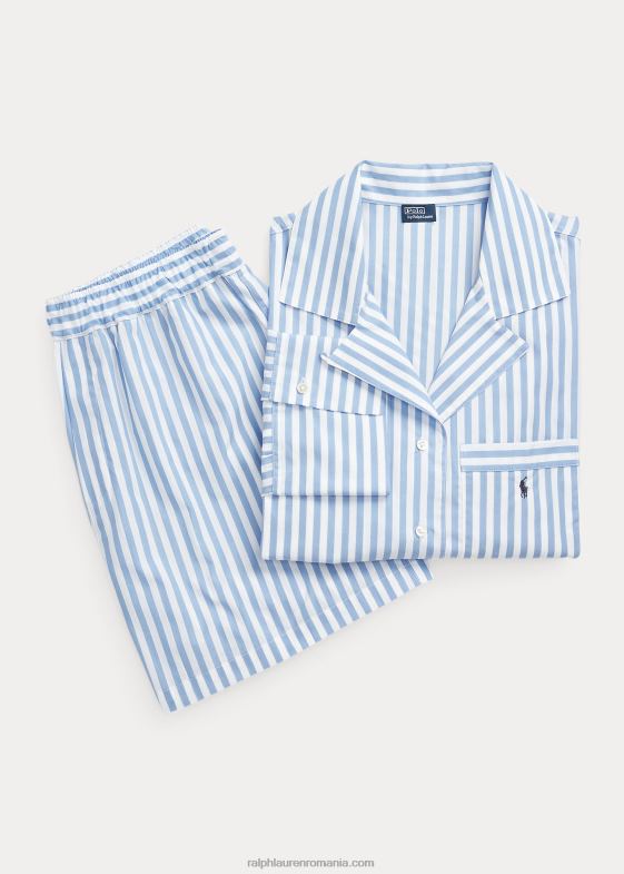 femei Ralph Lauren Set de pijamale crop top și boxer din popelin 046882891