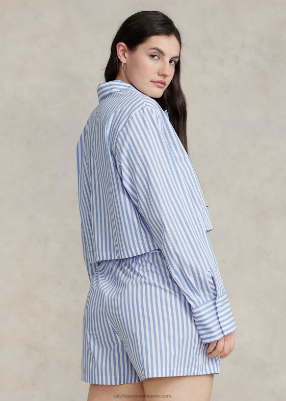 femei Ralph Lauren Set de pijamale crop top și boxer din popelin 046882891