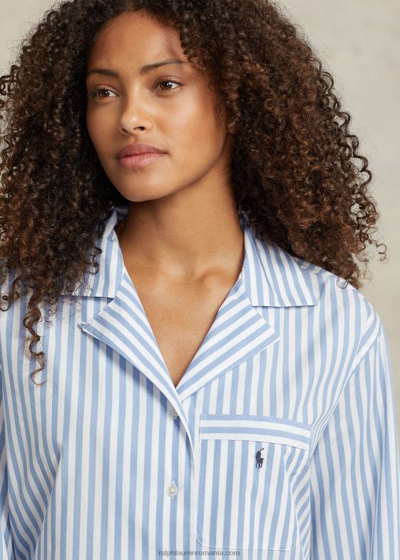 femei Ralph Lauren Set de pijamale crop top și boxer din popelin 046882891