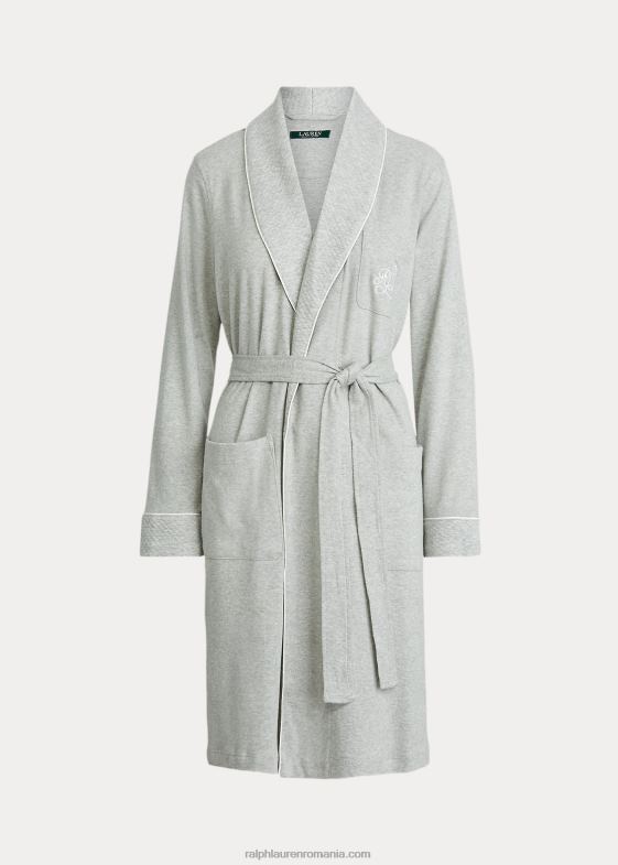 gri jaliu femei Ralph Lauren halat scurt cu guler șal 046884238