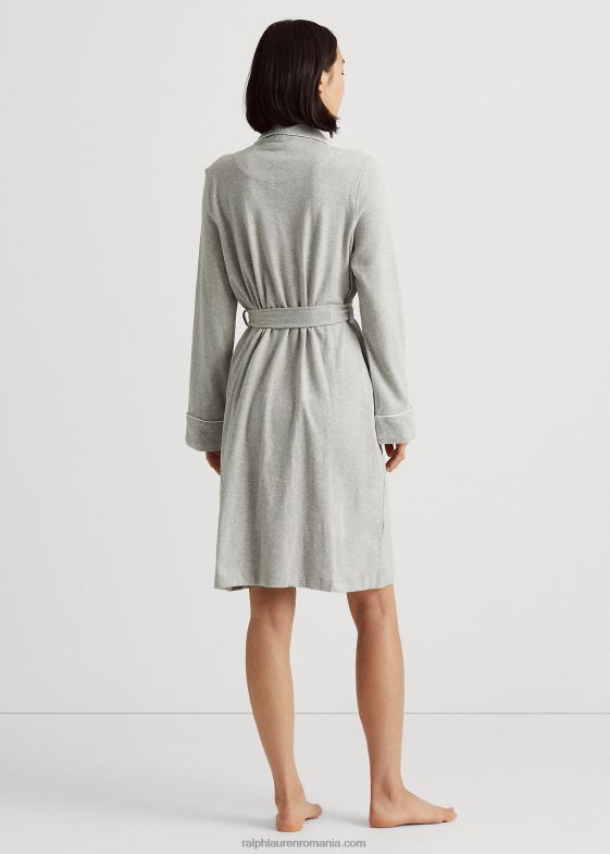 gri jaliu femei Ralph Lauren halat scurt cu guler șal 046884238