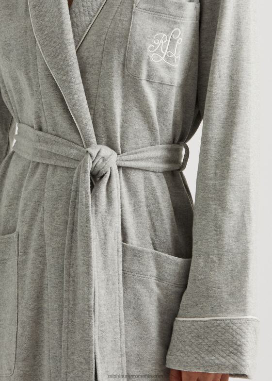 gri jaliu femei Ralph Lauren halat scurt cu guler șal 046884238