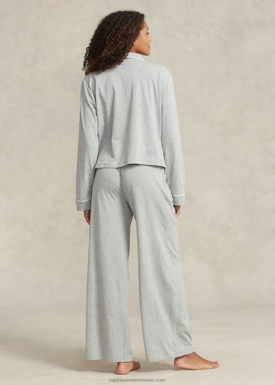 gri jaliu femei Ralph Lauren set de pijamale din tricot cu maneca lunga 046882895