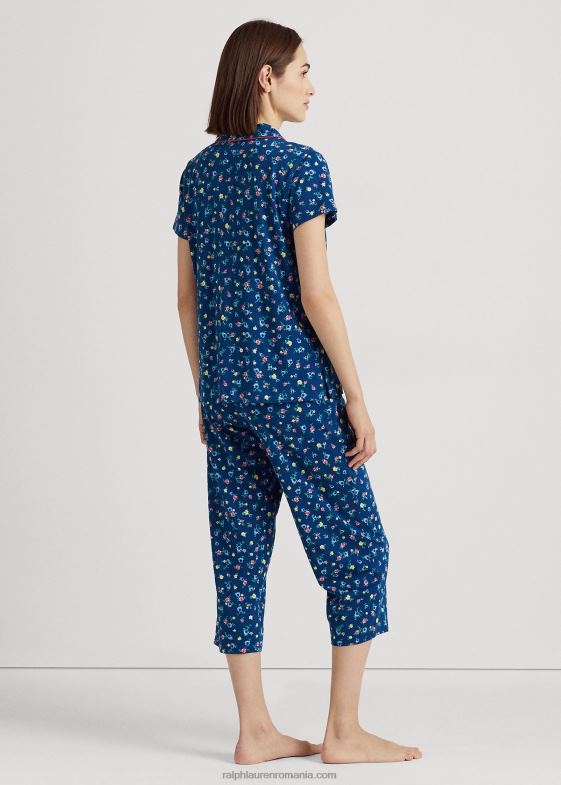 imprimeu bleumarin femei Ralph Lauren set de dormit capri jerseu floral 046889538