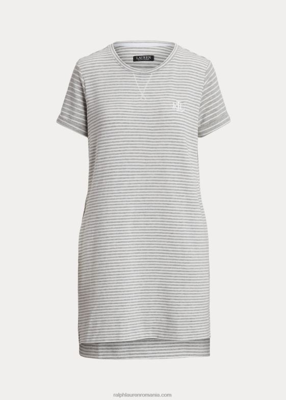 imprimeu gri femei Ralph Lauren tricou de dormit cu dungi franțuzești 046889442