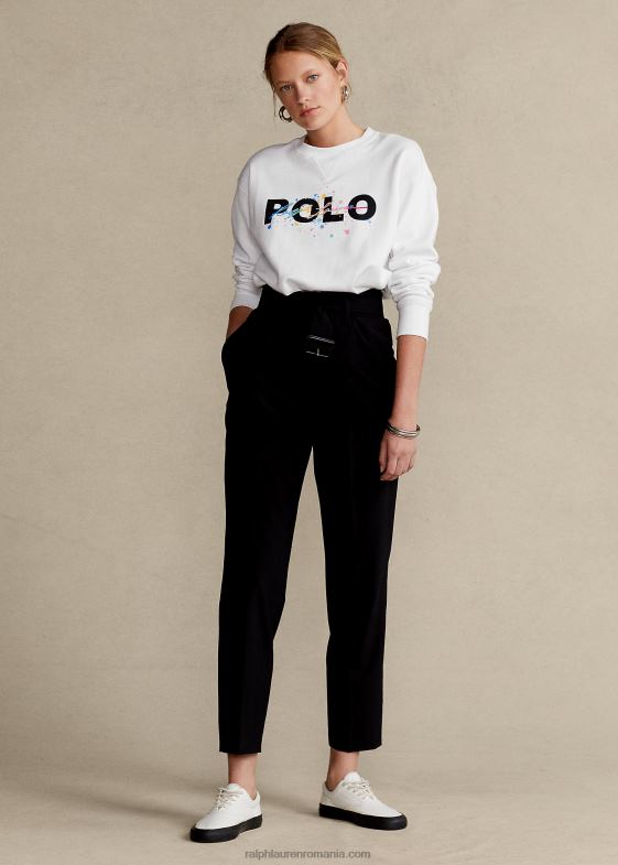 alb femei Ralph Lauren hanorac din fleece cu logo 046883352