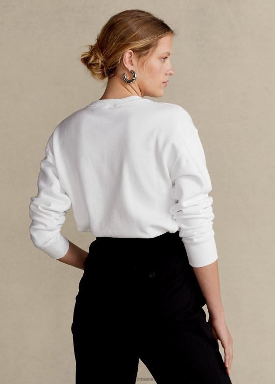 alb femei Ralph Lauren hanorac din fleece cu logo 046883352