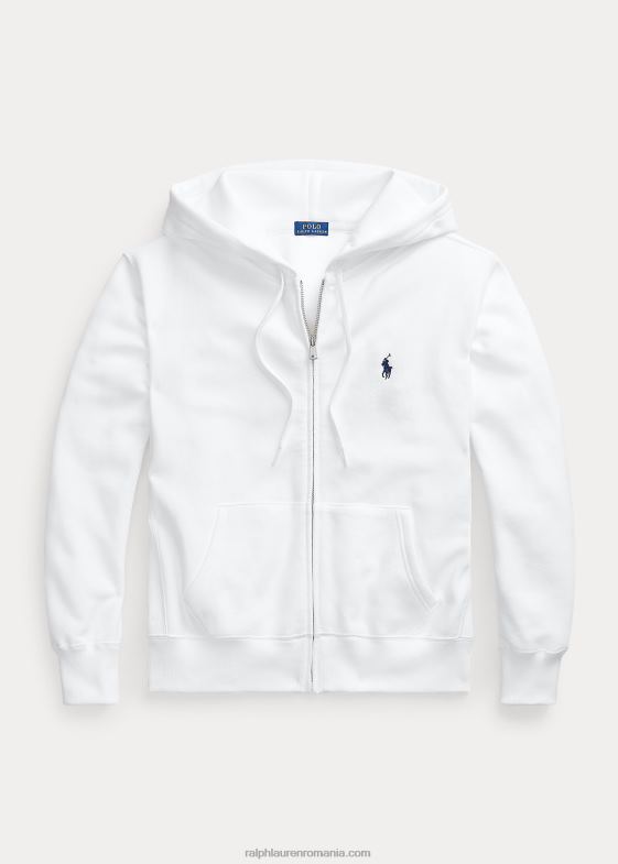 alb femei Ralph Lauren hanorac fleece cu fermoar complet 046883276